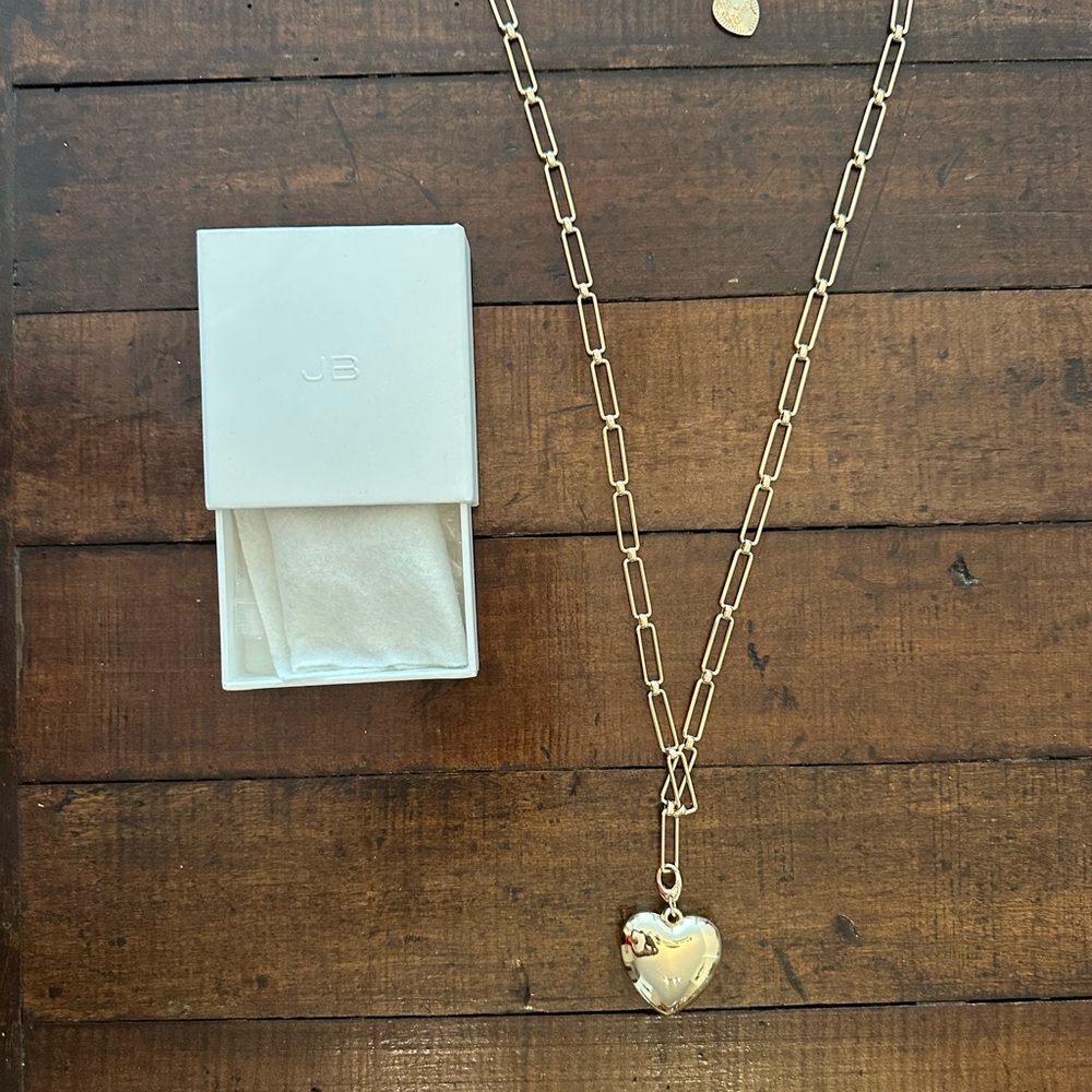 X Revolve Puffy Heart Chain Necklace in Gold Jenny Bird